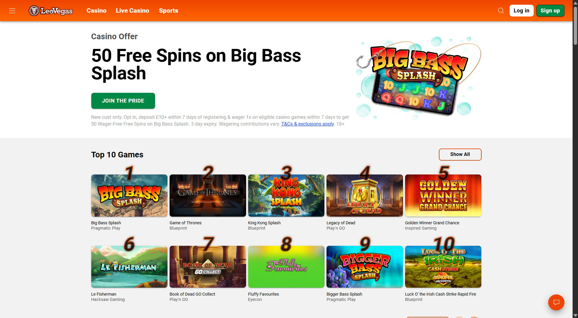 10. LeoVegas- Scelta affidabile del casinò Flexepin