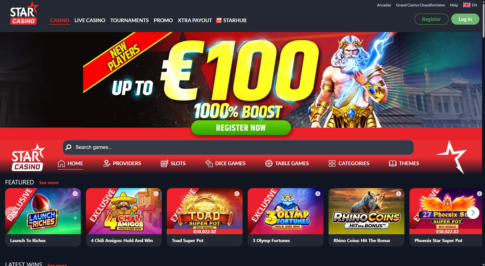 2. Star Casino- Accesso rapido al casinò Flexepin